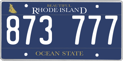 RI license plate 873777