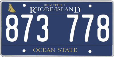 RI license plate 873778