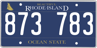 RI license plate 873783