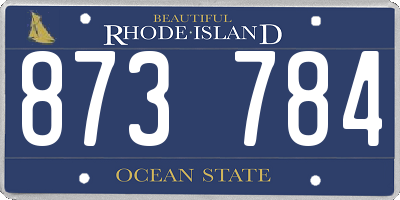 RI license plate 873784