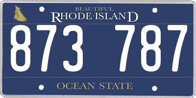 RI license plate 873787