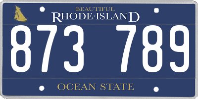 RI license plate 873789