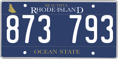 RI license plate 873793