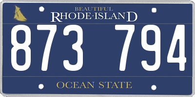 RI license plate 873794