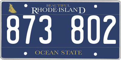 RI license plate 873802