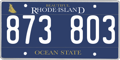 RI license plate 873803