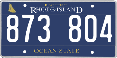 RI license plate 873804