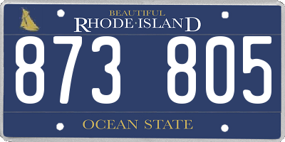 RI license plate 873805