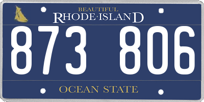 RI license plate 873806
