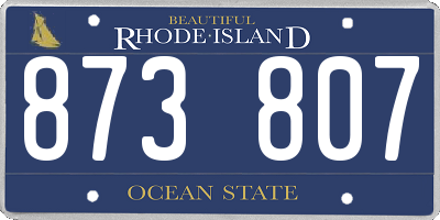 RI license plate 873807
