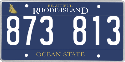 RI license plate 873813