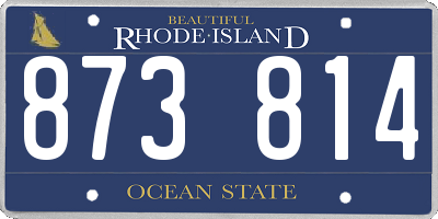RI license plate 873814