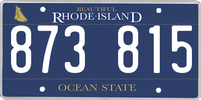 RI license plate 873815
