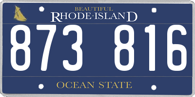 RI license plate 873816
