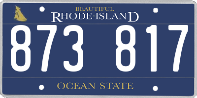 RI license plate 873817