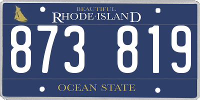 RI license plate 873819