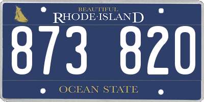RI license plate 873820