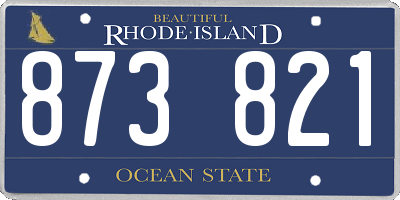RI license plate 873821