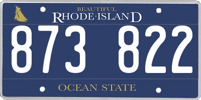 RI license plate 873822