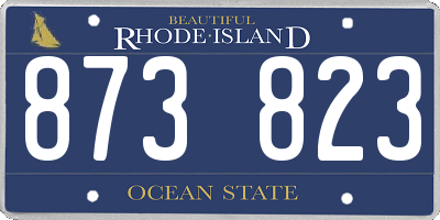 RI license plate 873823