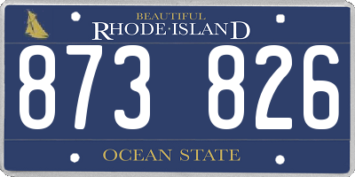 RI license plate 873826