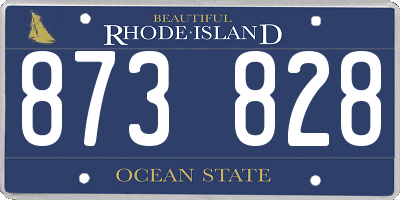 RI license plate 873828