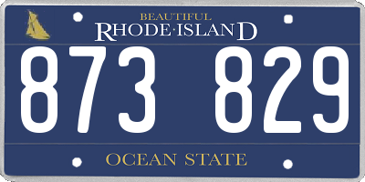 RI license plate 873829