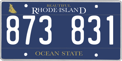RI license plate 873831