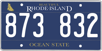 RI license plate 873832