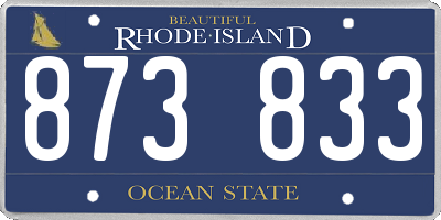 RI license plate 873833