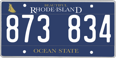 RI license plate 873834