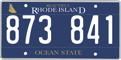 RI license plate 873841