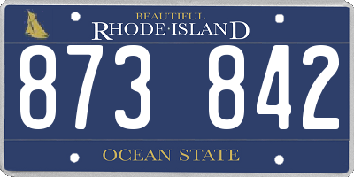 RI license plate 873842