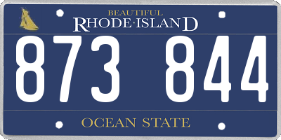 RI license plate 873844
