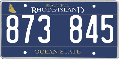 RI license plate 873845