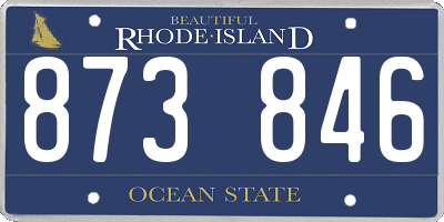 RI license plate 873846
