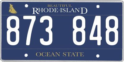RI license plate 873848