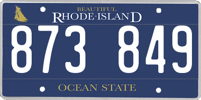 RI license plate 873849