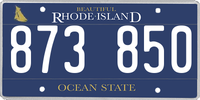 RI license plate 873850