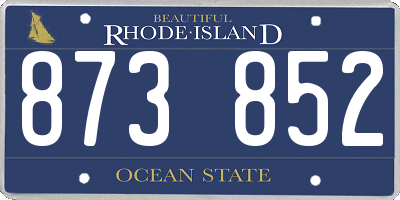 RI license plate 873852