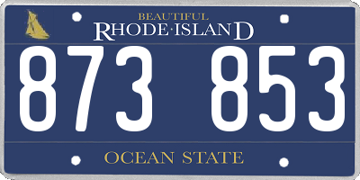 RI license plate 873853