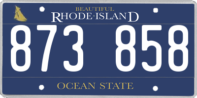 RI license plate 873858