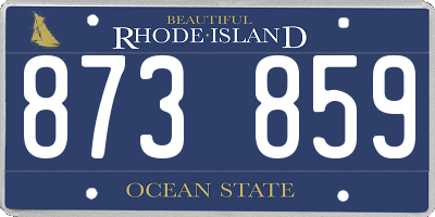 RI license plate 873859