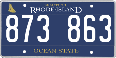 RI license plate 873863