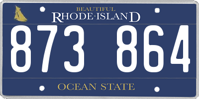 RI license plate 873864