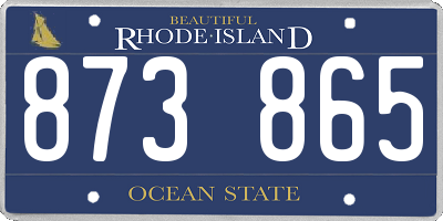 RI license plate 873865
