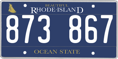 RI license plate 873867