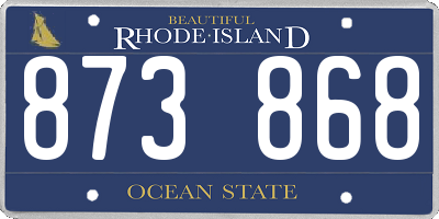RI license plate 873868