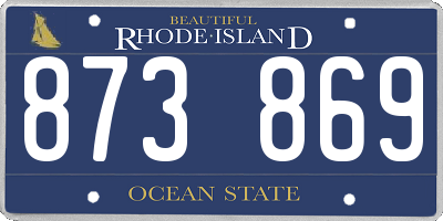 RI license plate 873869