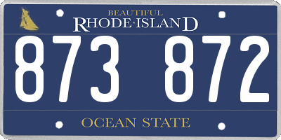 RI license plate 873872